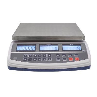 Tællevægt 30 kg x 10 g (e = 10 g) med 230x300 mm vejeplade og Li-Ion batteripakke